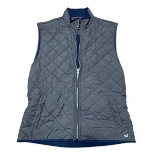 Southern Marsh Quilted Vest Women's Large Brown Full Zip Puffer Sleeveless
